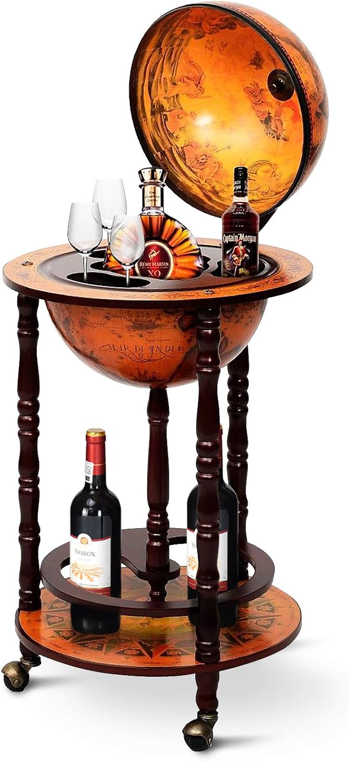 Home Bar Shelves - Chariot de bar globe, meuble bar