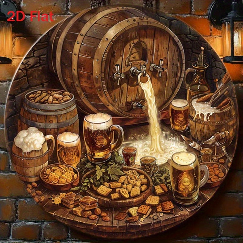 Home Bar Cafe - 1 plaque ronde plate 2D en