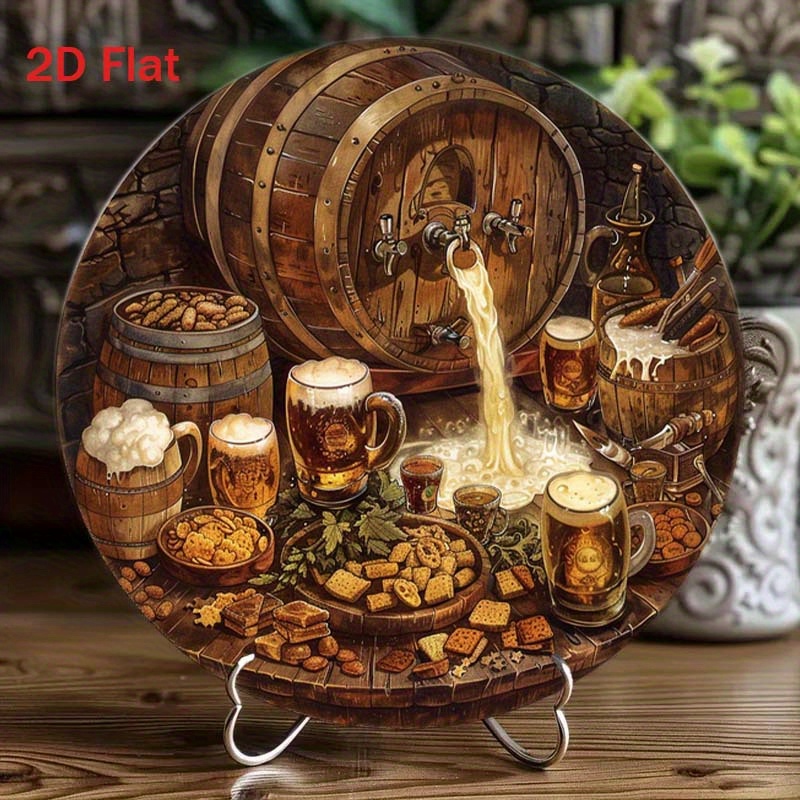 1 plaque ronde plate 2D en alu - Home Bar Cafe avis et prix