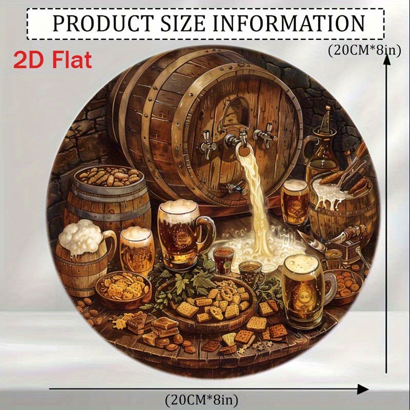 1 plaque ronde plate 2D en alu - Home Bar Cafe avis et prix