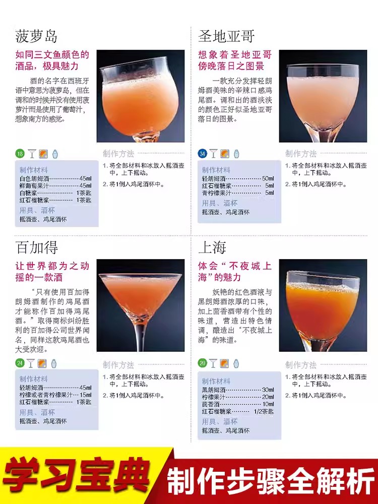Livre d'encyclopédie pour la f - Cocktail Recipe Book avis et prix