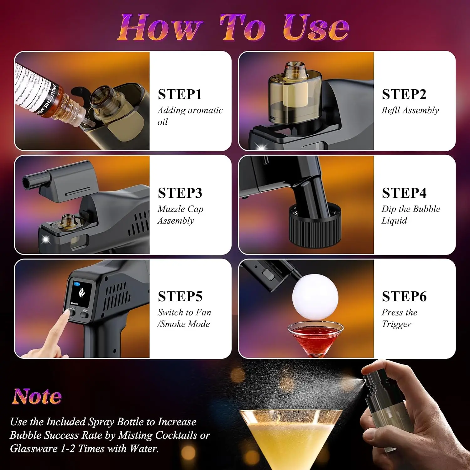 Kit de pistolet à bulles de fu - Smoking Gun Kit avis et prix